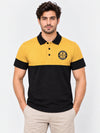 Signature Emb Luxury Panel Polo - Yellow Black