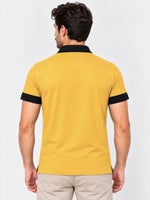 Signature Emb Luxury Panel Polo - Yellow Black