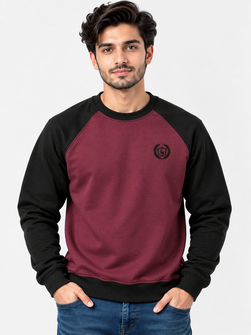HG Signature Raglan Fleece Sweat Shirt - Maroon