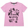 Girls’ Summer Flowers Graphic Printed T-Shirt – Pink Pearl
