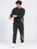Men's Graphic Printed Terry Co-Ord Set – Black