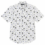 Men’s Leaf & Polka Print Half Sleeve Casual Shirt – White