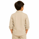 Boy's Classic Full Sleeves Casual Shirt - Sand Beige