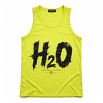 Men's H2O Graphic Sleeveless Cotton Jersey Tank Top - Neon Lime