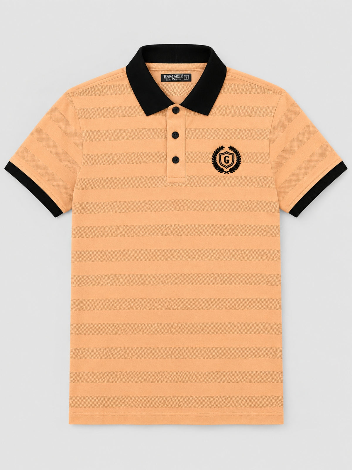 HG SIGNATURE EMB. CONTRAST COLLAR PEACH POLO