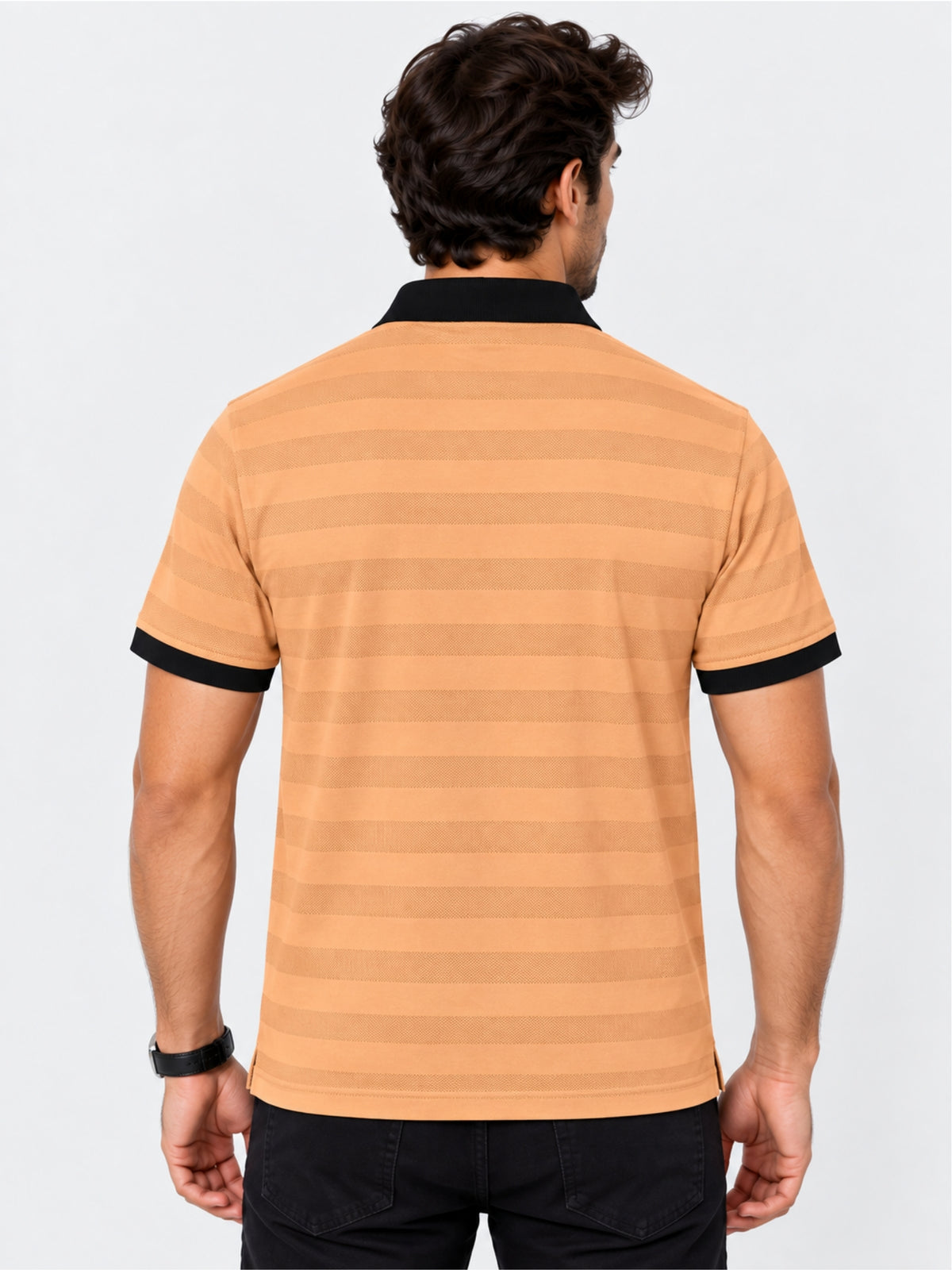 HG SIGNATURE EMB. CONTRAST COLLAR PEACH POLO