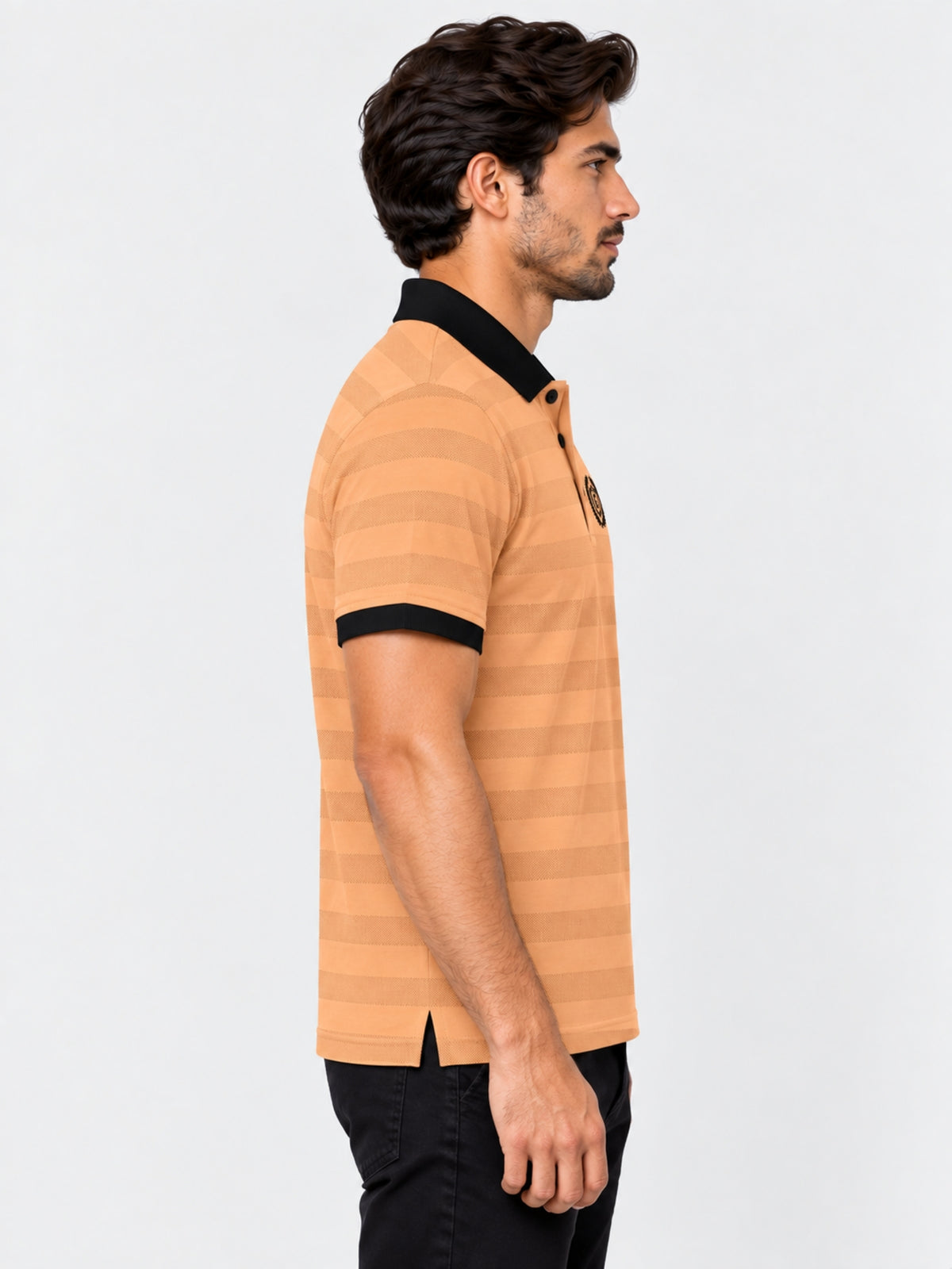 HG SIGNATURE EMB. CONTRAST COLLAR PEACH POLO