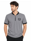 Men’s Crew Neck Half-Zip Tee Shirt - Medium Gray