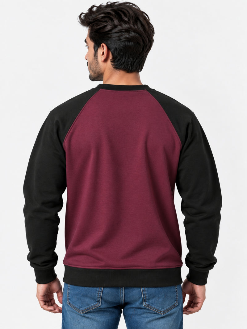 HG Signature Raglan Fleece Sweat Shirt - Maroon