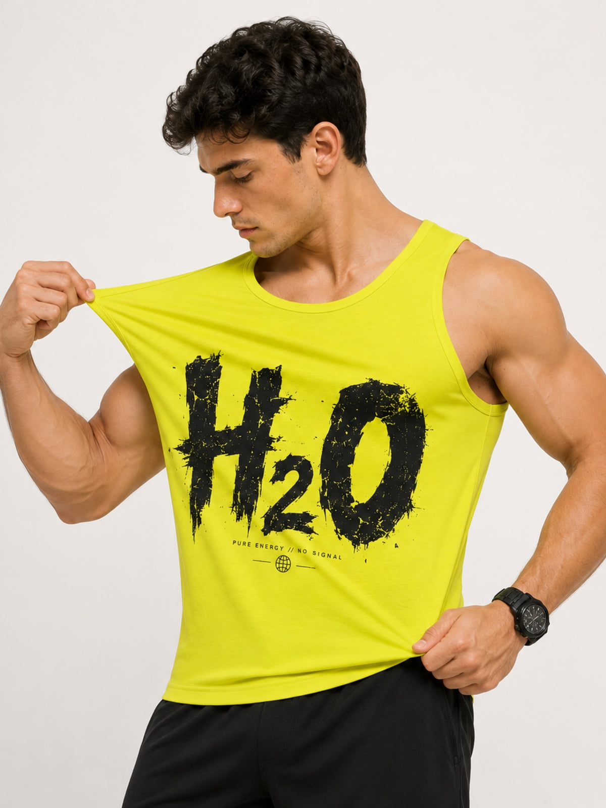 Men's H2O Graphic Sleeveless Cotton Jersey Tank Top