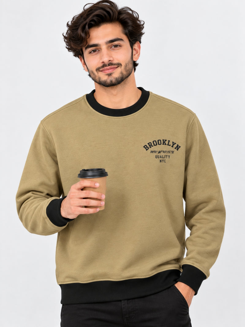 HG "BROOKLYN" Printed Plain Interlock Sweat Shirt - Clay Creek