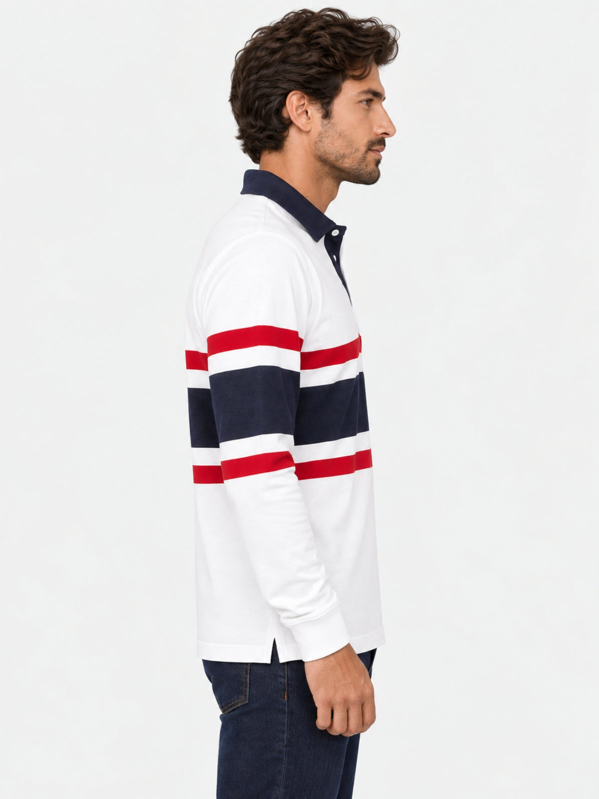 Rugby Full Sleeves Polo Shirt - White
