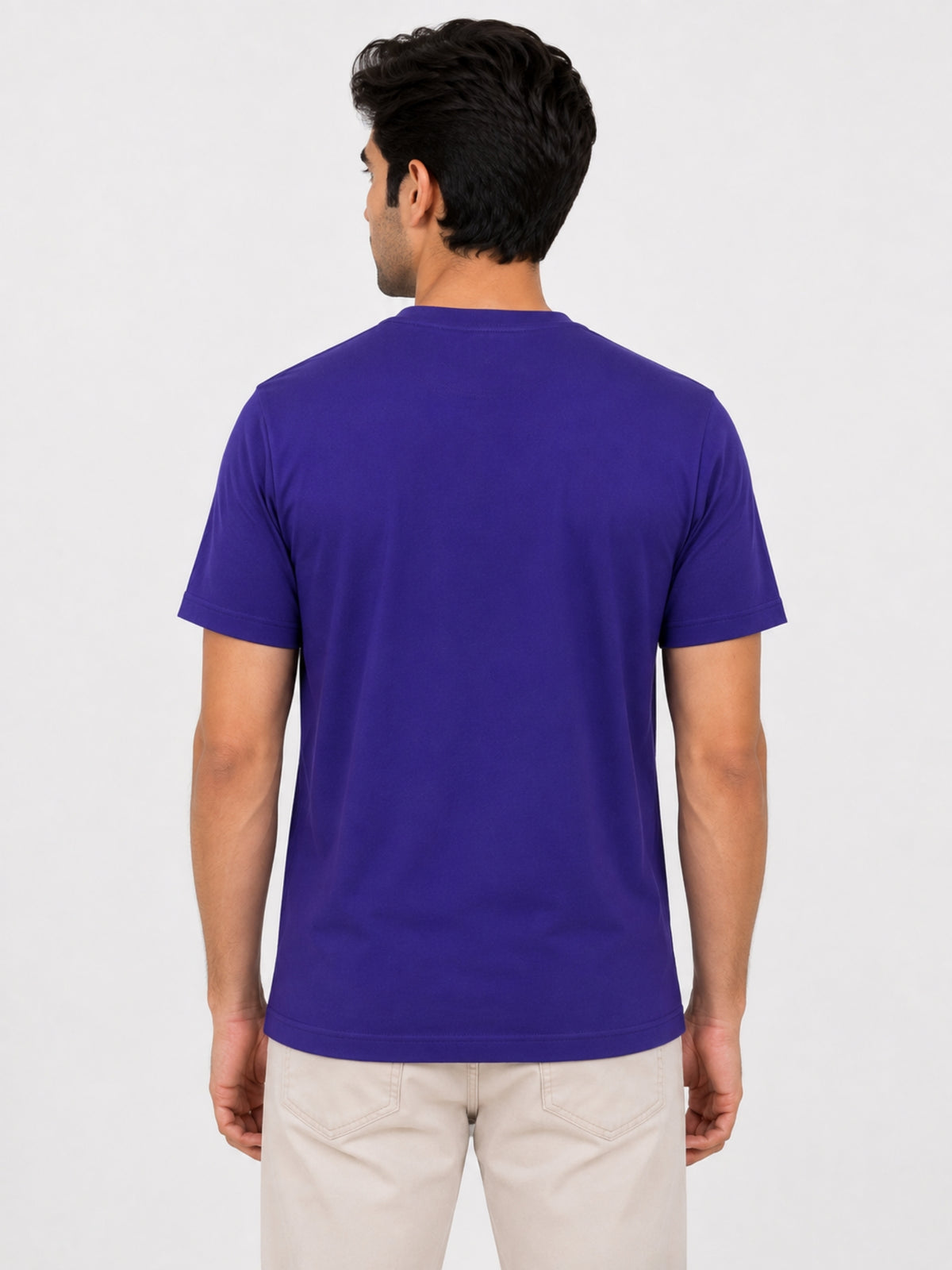 Men's Signature Emb. Round Neck Tee Shirt - Navy Blue