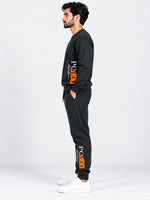 Men's Graphic Printed Terry Co-Ord Set – Black