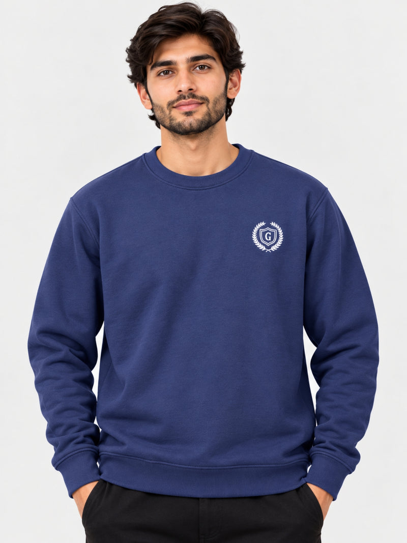 Hangree Signature Fleece Sweat Shirt - Navy