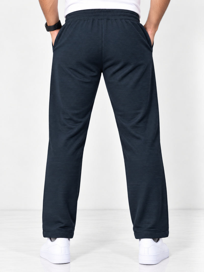 Men's Close Bottom Ripple Fleece Joggar Trouser - Navy