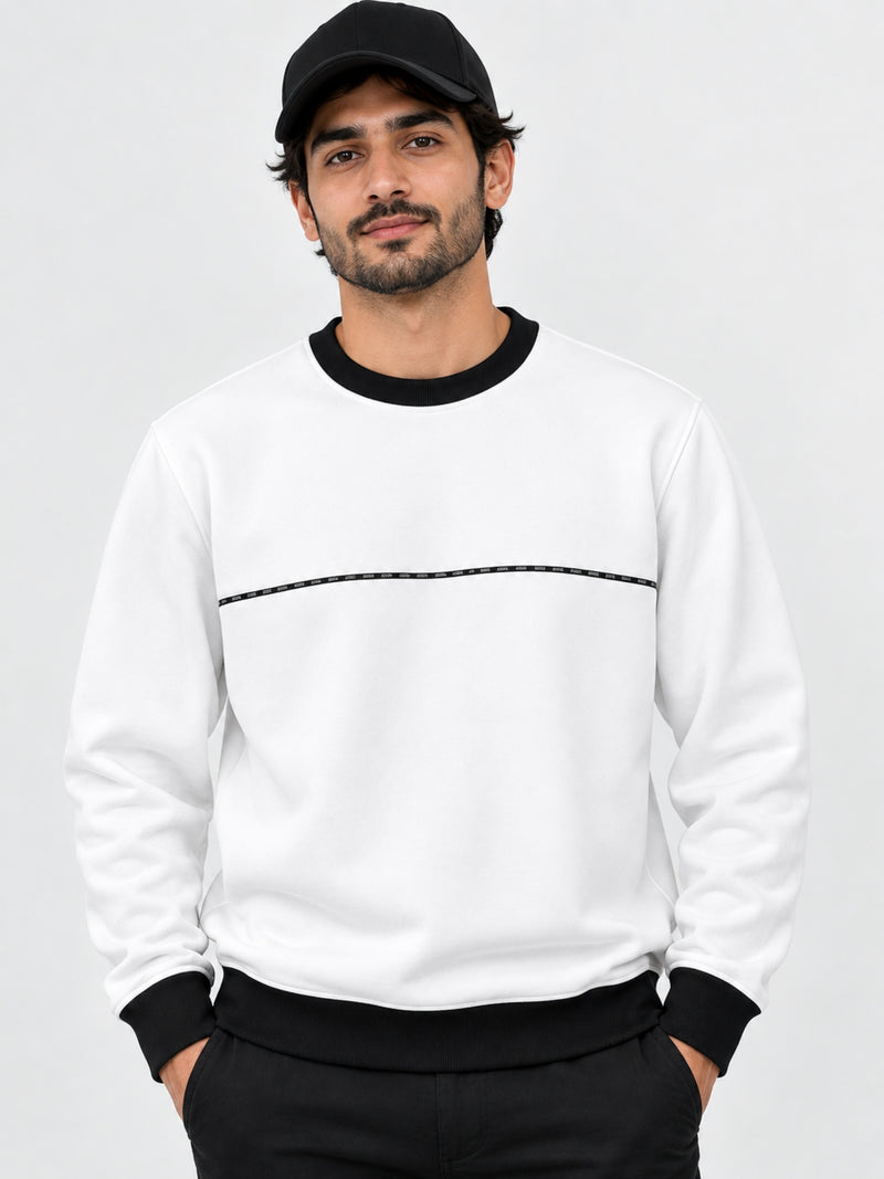 HG Combo Interlock Sweat Shirt - White