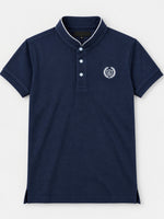 HG Stylish Ban Collar Polo Shirt For Men's - Navy Blue