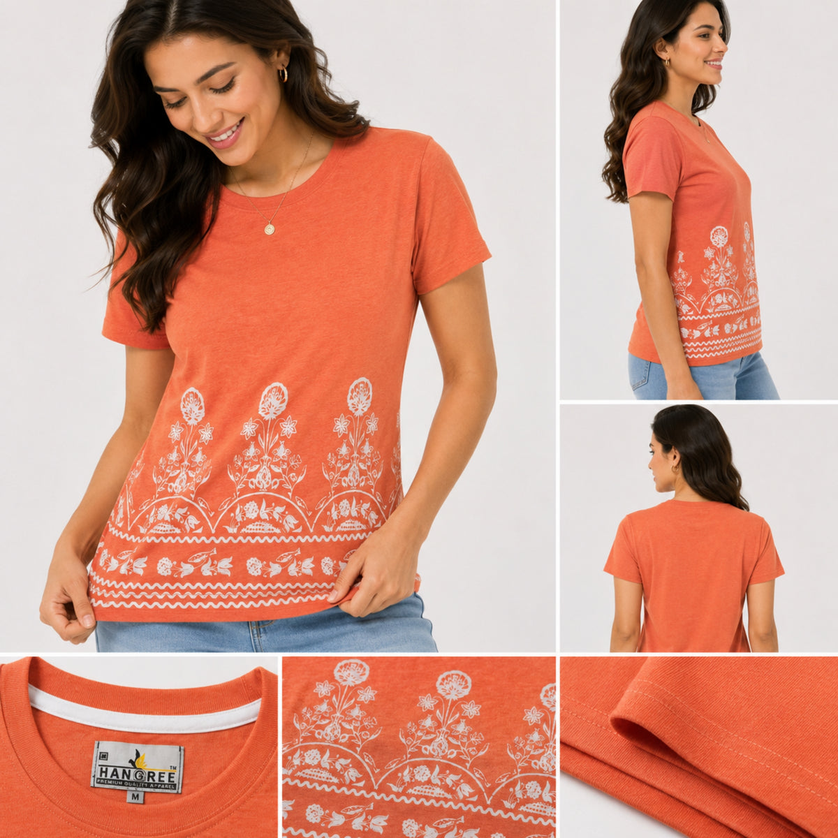 Women's Heritage Floral Border Cotton Jersey T-Shirt