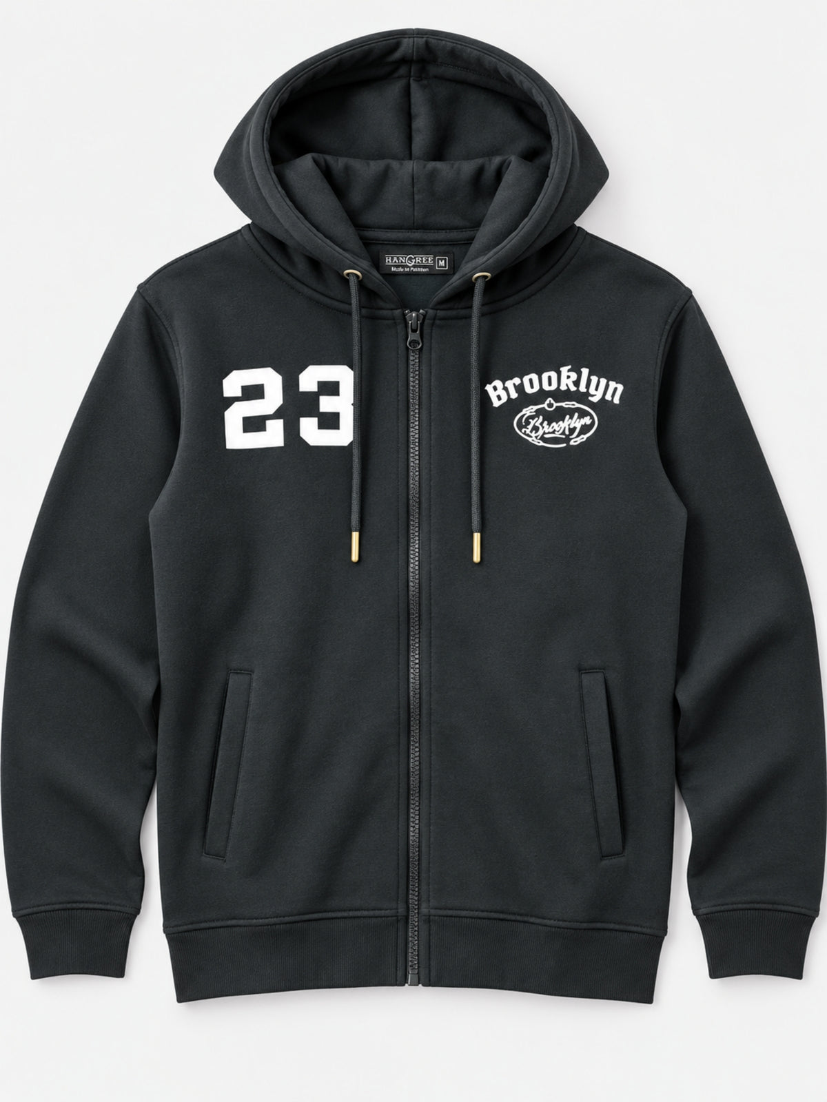 Men's "Brooklyn" Printed Fleece Zip Up Hoodie