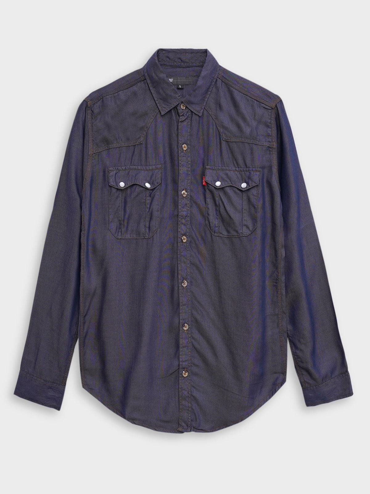 Men's Light Denim Summer Casual Shirt - Navy