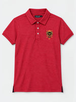 Signature Embroidered Men Polo - Red