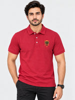 Signature Embroidered Men Polo - Red