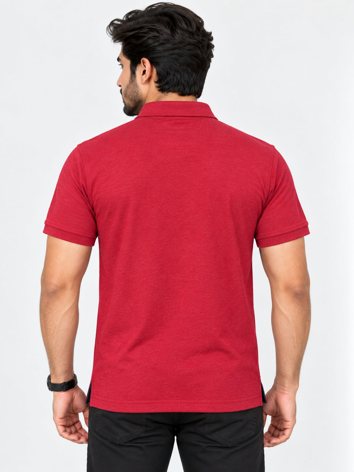 Signature Embroidered Men Polo - Red