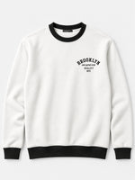 HG "BROOKLYN" Printed Plain Fleece Sweat Shirt - White