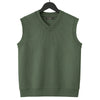 HG Men's Ribbed V-Neck Sleeveless Sweater - Lunar Green