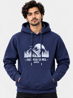 Pikes Peak Graphic Printed Pullover Hoodie - Navy