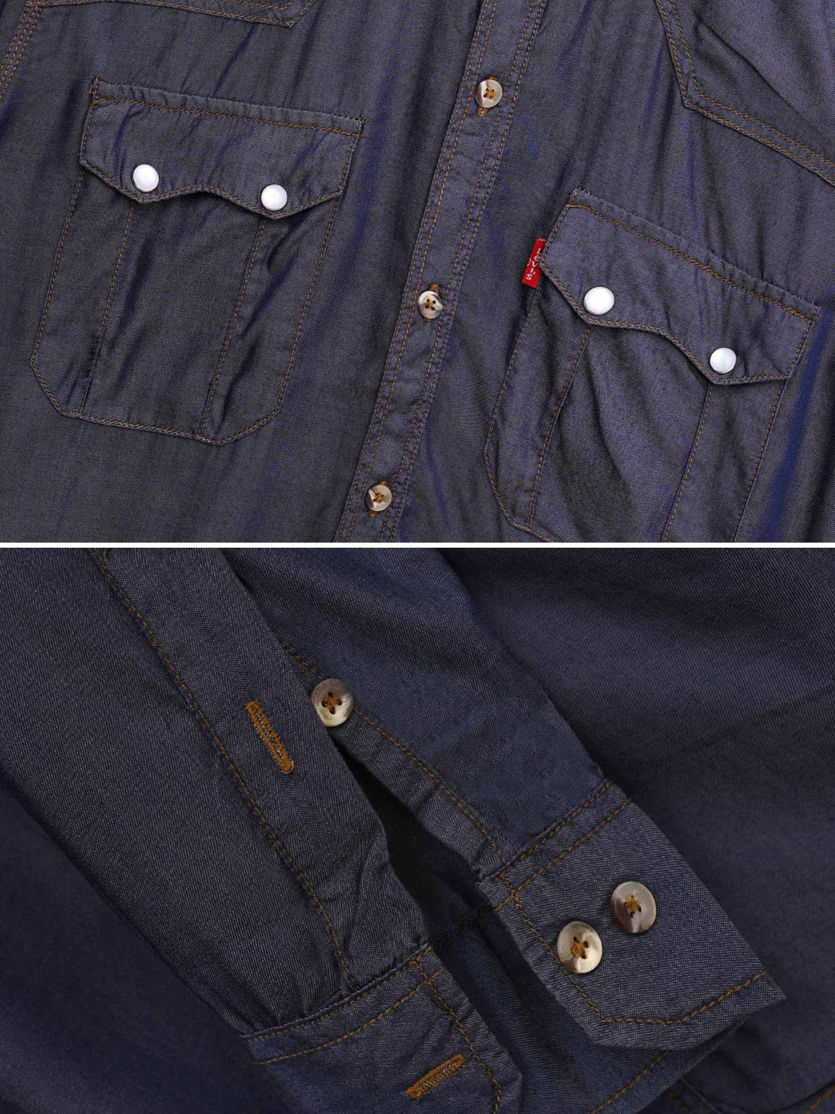 Men's Light Denim Summer Casual Shirt - Navy