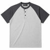 Men’s Casual Comfort Raglan Henley Tee Shirt – Light Gray