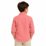 Boy's Classic Full Sleeves Casual Shirt - Sea Pink