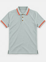 Men's Tipping Collar Classy Polo Shirt | Sky Gray