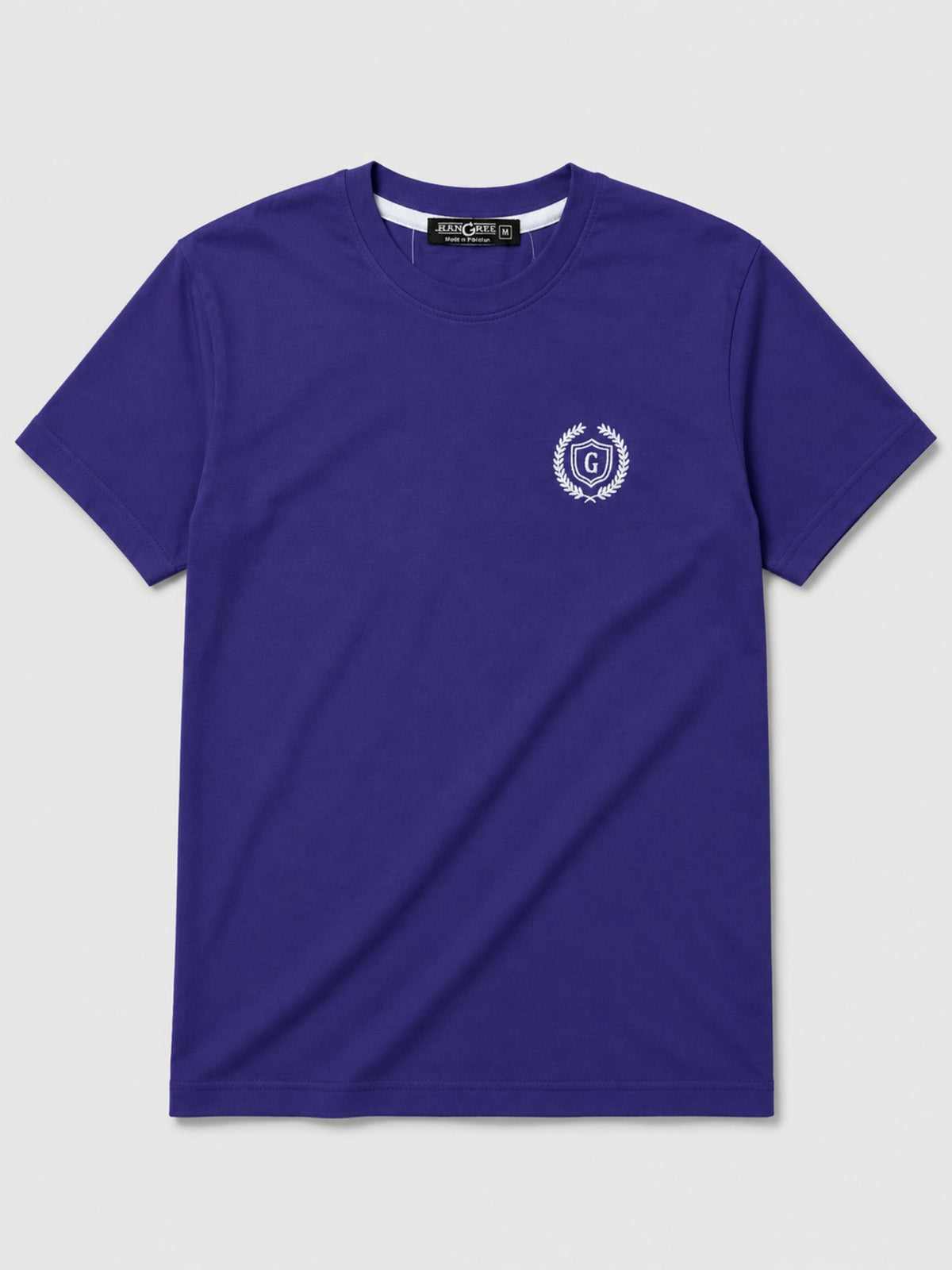 Men's Signature Emb. Round Neck Tee Shirt - Navy Blue