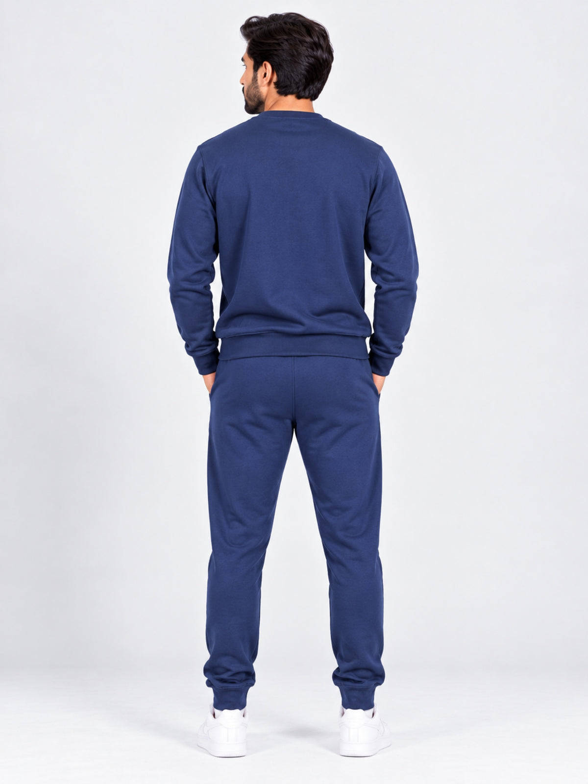 Men's Graphic Printed Fleece Co-Ord Set – Navy Blue