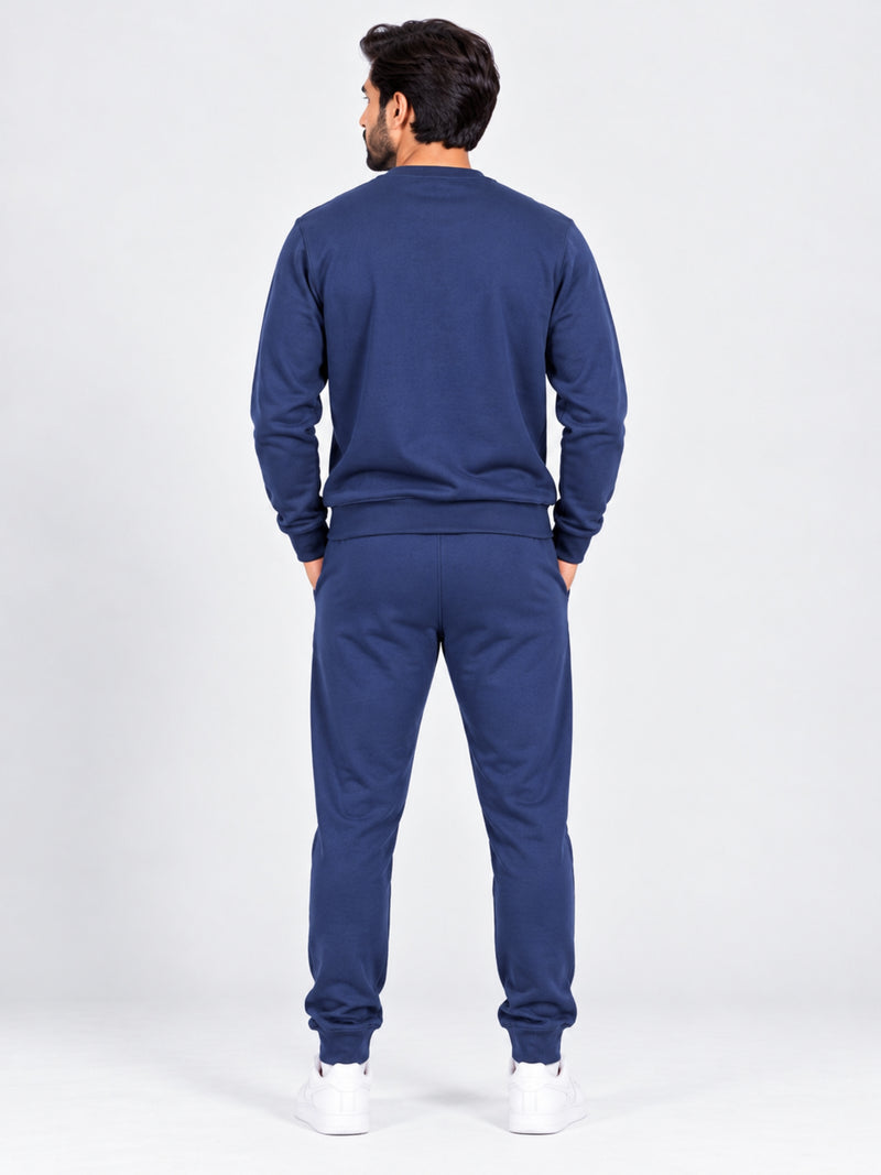 Men's Graphic Printed Fleece Co-Ord Set – Navy Blue