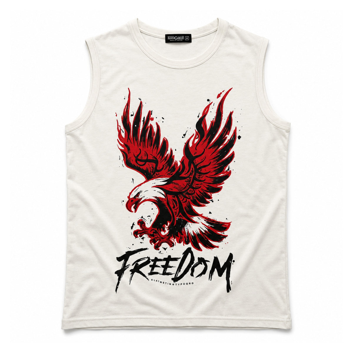 Men's Freedom Graphic Sleeveless Cotton Jersey Tank Top - Off White
