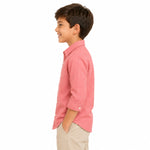 Boy's Classic Full Sleeves Casual Shirt - Sea Pink
