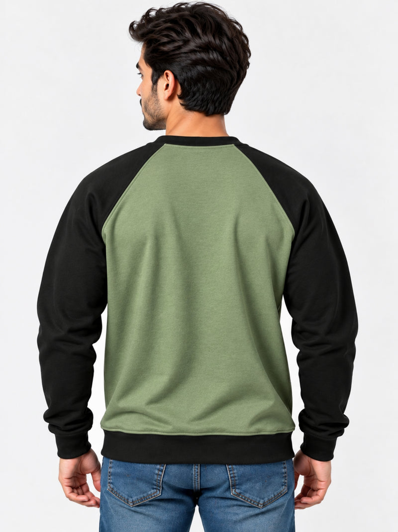 HG Signature Raglan Fleece Sweat Shirt - Hazel Green