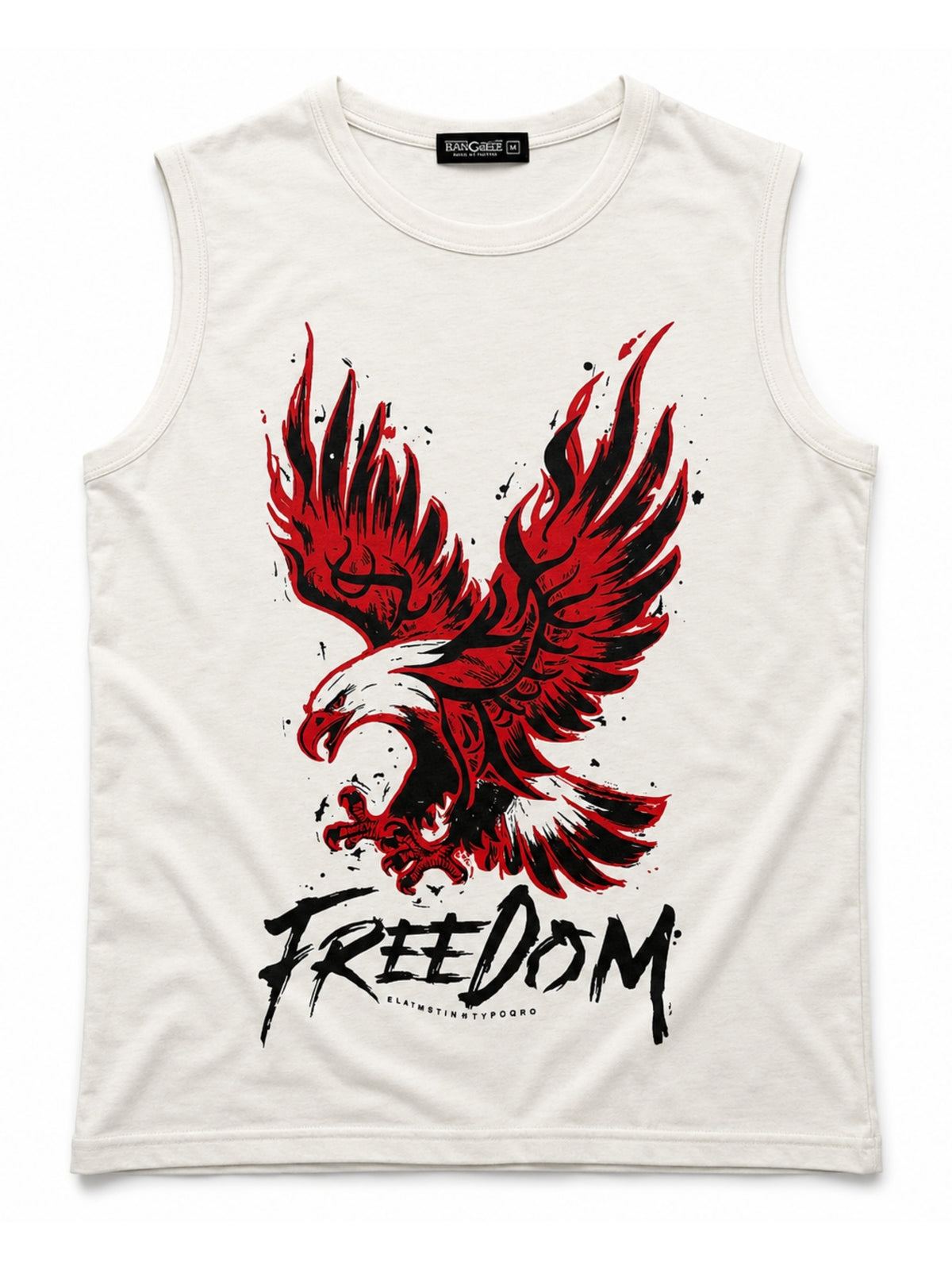 Men's Freedom Graphic Sleeveless Cotton Jersey Tank Top - Off White