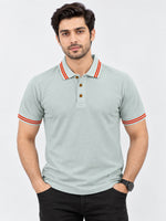 Men's Tipping Collar Classy Polo Shirt | Sky Gray