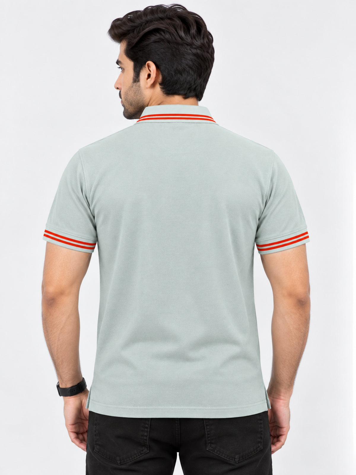 Men's Tipping Collar Classy Polo Shirt | Sky Gray