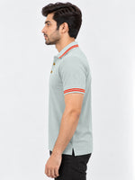 Men's Tipping Collar Classy Polo Shirt | Sky Gray