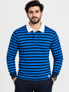 Blue Strapper Full Sleeves Polo Shirt