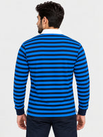 Blue Strapper Full Sleeves Polo Shirt