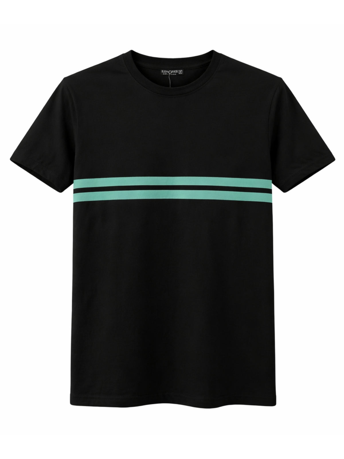 Men’s Premium Contrast Chest Stripe T-Shirt – Black