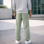 HG Classic Terry Loose Fit Trousers with Zipper Pockets - Greensih Gray