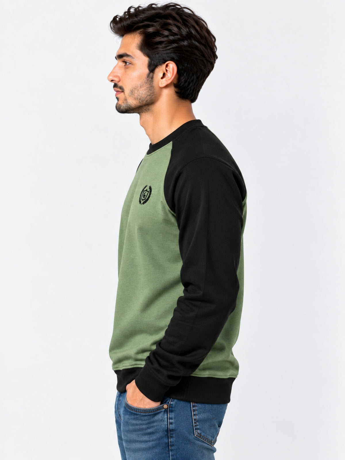 HG Signature Raglan Fleece Sweat Shirt - Hazel Green